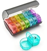 Weekly Pill Organizer 2 Times a Day, Large 7 Day Pill Case, Daily Vitamin Case Medicine Box, AM/P...