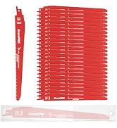 GRENPRO 26Pcs 9-Inch Reciprocating Saw Blades, 6/12 TPI Bi-Metal Sawzall Blades for Wood Nail-Emb...