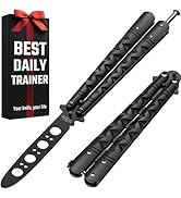 GOOD WORKER Butterfly Knife - Balisong Trainer - Black Practice Butterfly Trainer with Sure Sprin...