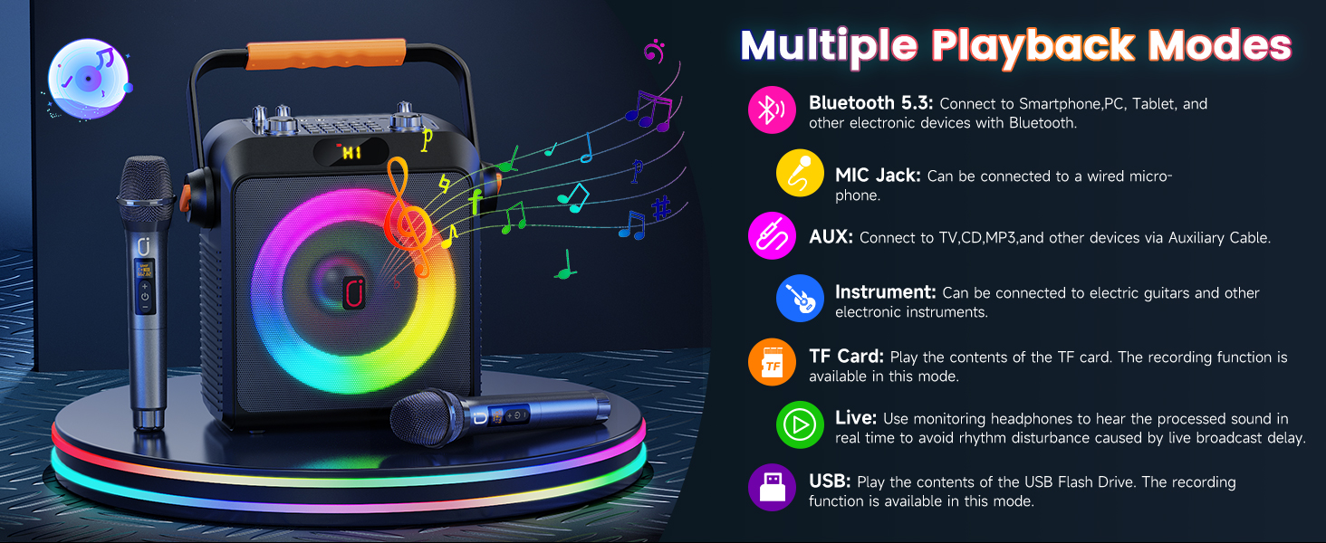 Switch between multiple playback modes at will.