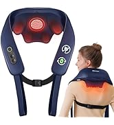 Neck and Shoulder Massager with Heat, Cordless Back and Neck Massager for Pain Relief, Upgraded G...