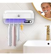 Wall Mounted Toothbrush Holder with Active Airflow Drying for Shared Family Bathroom, Fits Electr...