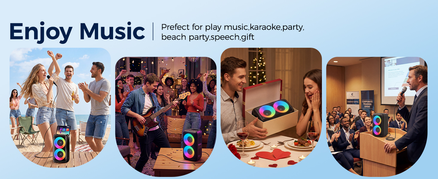 portable microphone and speaker party box speaker portable speaker with microphone
