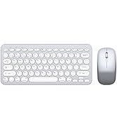 Wireless Keyboard and Mouse, Compact Multi-Device Bluetooth Keyboard and Mouse Combo, Silent Adju...