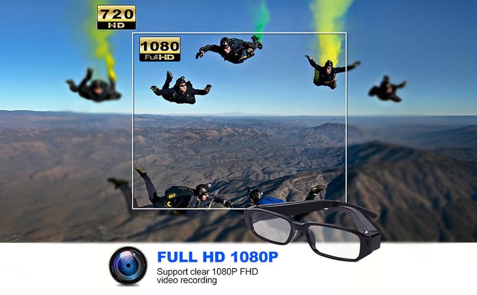 1080P HD camera glasses,Lightweight spy glasses,Budget camera glasses,First person view camera