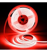 ShineBurky 32.8FT/10M Red COB LED Strip Lights, Cuttable LED Tape Lights 3200 LEDs High Bright CR...