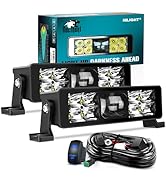 Nilight LED Light Bar 8inch 9LED 2PCS Dual Row Spot LED Fog Light Screw-Less Night Vision Off Roa...