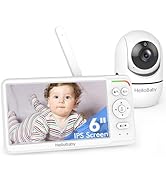 HelloBaby Baby Monitor 6" World First IPS Screen 30H Battery, Secure No WiFi, Pan Tilt Video Came...