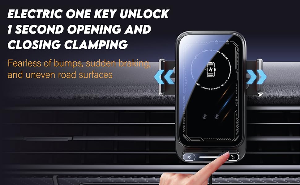 auto clamping wireless car charger