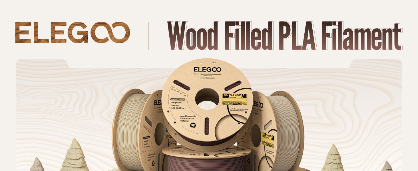 ELEGOO Wood Filled PLA Filament