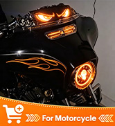 Super RGB LED Eyes for Car Windshield, 15"x4" LED Eye for Motorcycle Windshield, Devil Eye Lights...