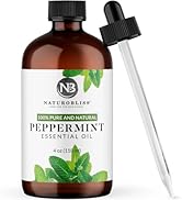 NaturoBliss Peppermint Essential Oil, 100% Pure and Natural Therapeutic Grade, Premium Quality Pe...