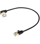SinLoon 90 Degree Left Angle Cat8 Ethernet Cable, High Speed 40Gbps 2000Mhz Network Cord, with Go...