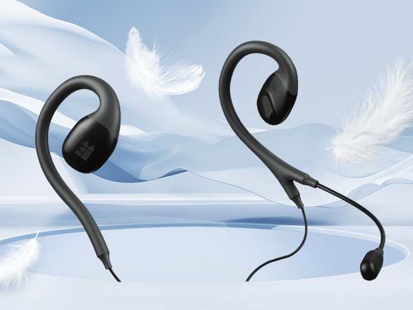 light open-ear earbuds ear buds with mic microphone