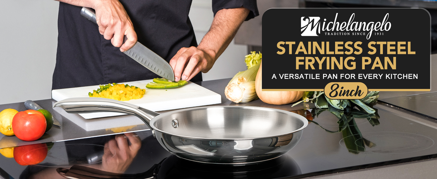 Stainless Steel Frying Pan 8 inch