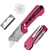 WORKPRO Box Cutter, Utility Knife Quick Change Blade Razor Knife, Folding Pocket Knife with Belt ...