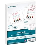 PrintWorks Heavyweight Printable Postcards for Mailings, Flashcards, and More, 67lb/147gsm, 4 Car...