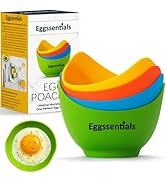 Eggssentials - Poached Egg Cups - Pack of 4 - BPA Free Silicone Egg Poacher Cups - Nonstick Poach...