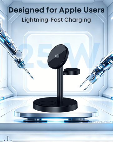 Aeinidi 25W 3 in 1 Super Fast Wireless Charging Station Compatible with MagSafe Charger Stand