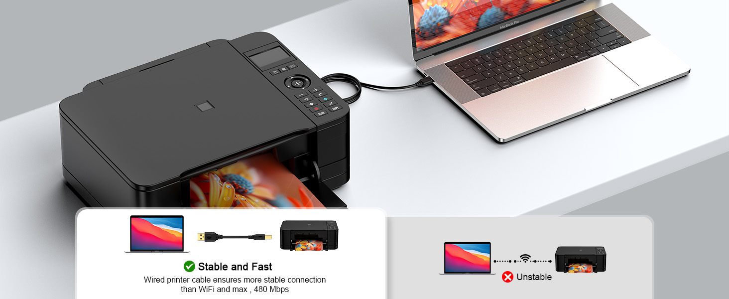 printer usb cable usb printer cable 10 feet usb b to usb c cable printer cord computer hp printer