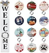 ECOGREDA Welcome Sign for Front Porch– 47inch,Wooden Interchangeable Vertical Home Wall Decor,Sta...