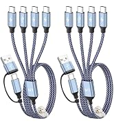 USB C Splitter Multi Charging Cable, USB A/C to USB C Cable[2Pack 5Ft], 4 in 2 Multi Charger Cord...