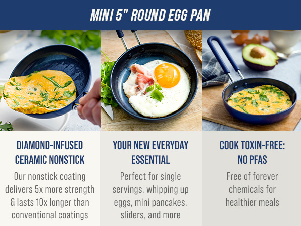 BlueDiamond, Ceramic Nonstick, PFAS-Free, Non-Toxic, Cookware, Frypans, Classic