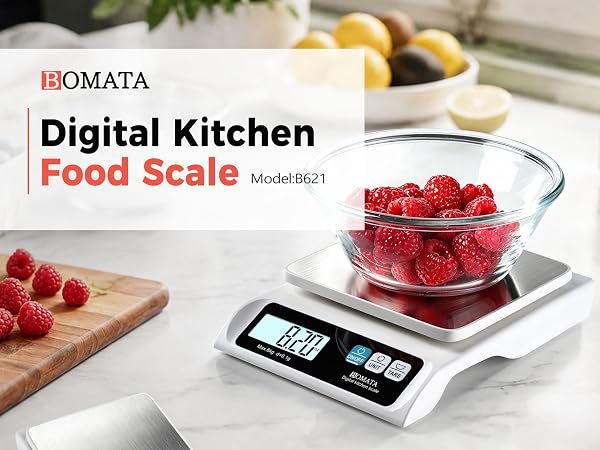 BOMATA 0.1g Food Scale, 13lb Digital Kitchen Scale with Removable Stainless Steel Pan