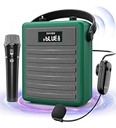 SHIDU Voice Amplifier with Wireless UHF Microphone, Professional Portable Bluetooth Speaker with ...