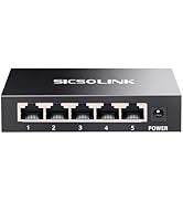 SICSOLINK, 5 Ports Gigabit Unmanaged Ethernet Switch, Network Hub,Tiny Ethernet Splitter, Plug &amp; ...