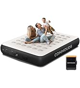 COMMOUDS Queen Air Mattress with Built-in Battery Powered Removable Pump, 13
