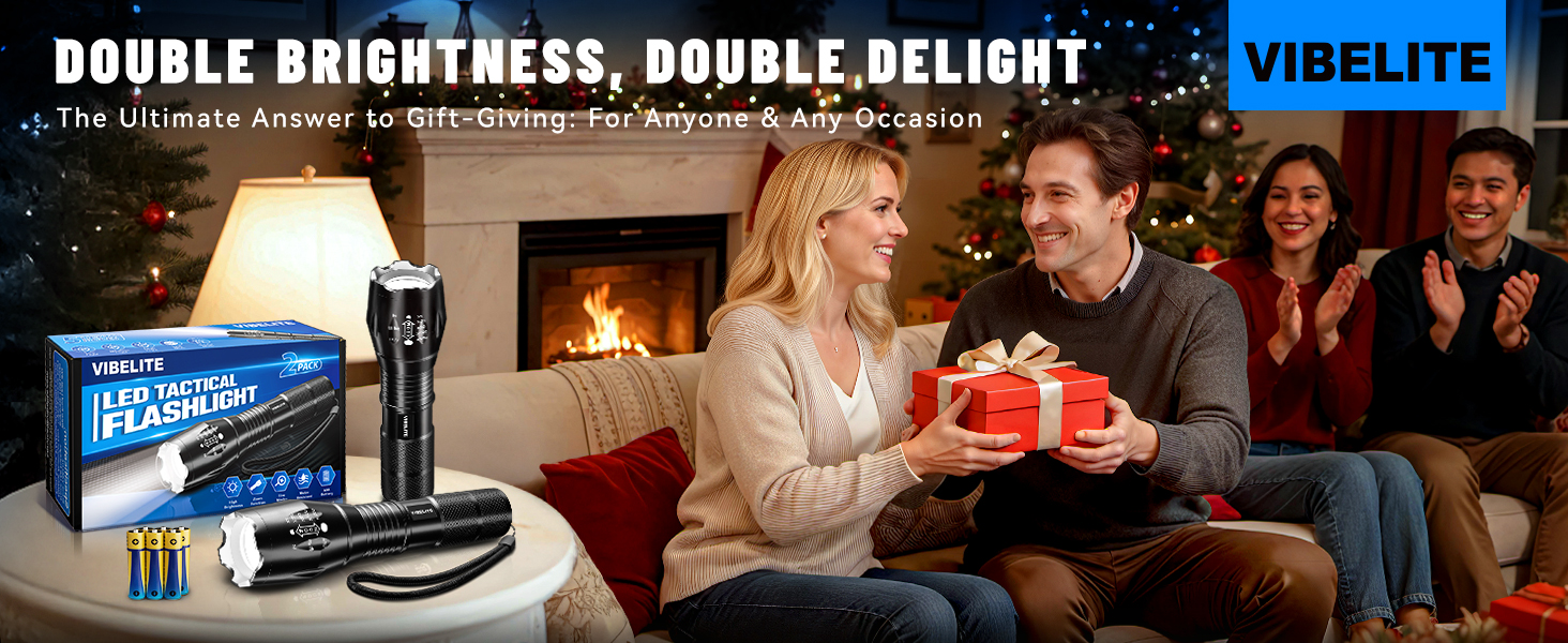 2 PACK LED TACTICAL FLASHLIGHT-DOUBLE BRIGHTNESS, DOUBLE,DELIGHT