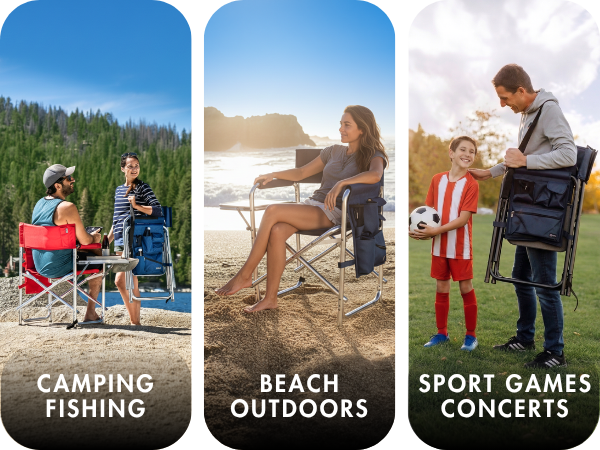 portable folding chair for versatile use at the beach camping in the park or sitting at sports games