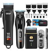 HIENA PRO Hair Clippers for Men Professional, Cordless Barber Clipper T-Blade Beard/Hair Trimmer ...