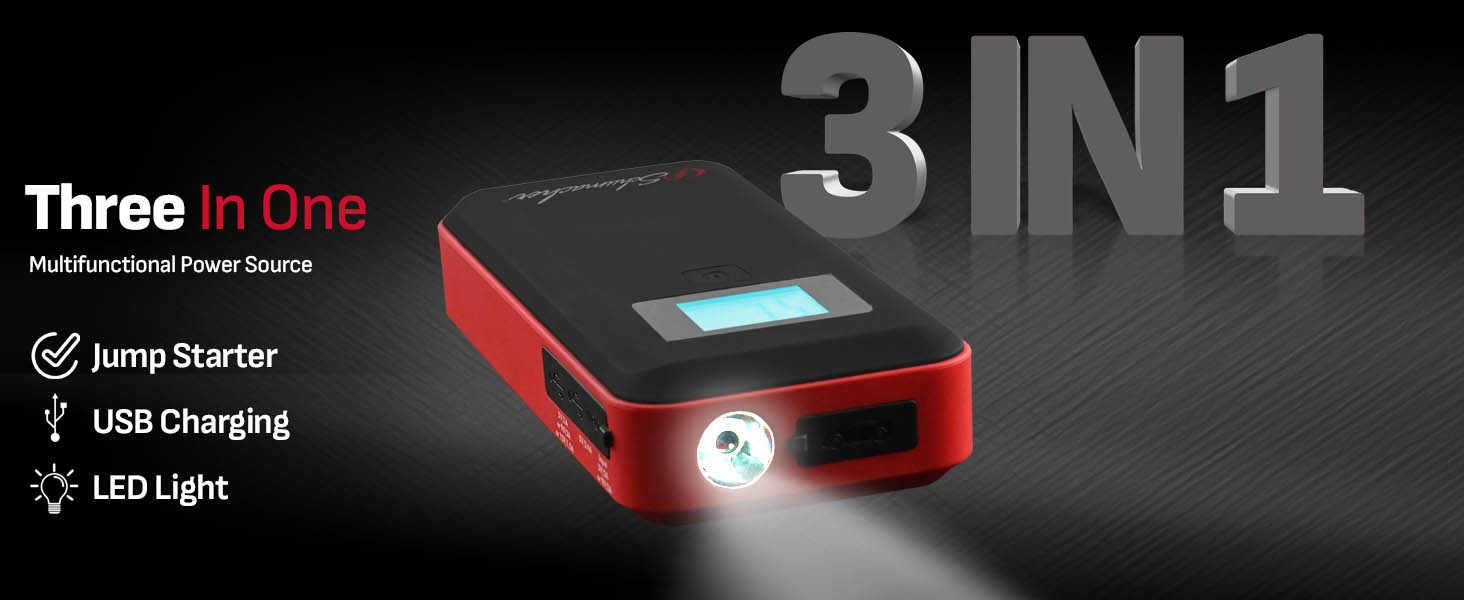 Schumacher SL1639 1000A 12V Lithium Portable Power Pack and Jump Starter 