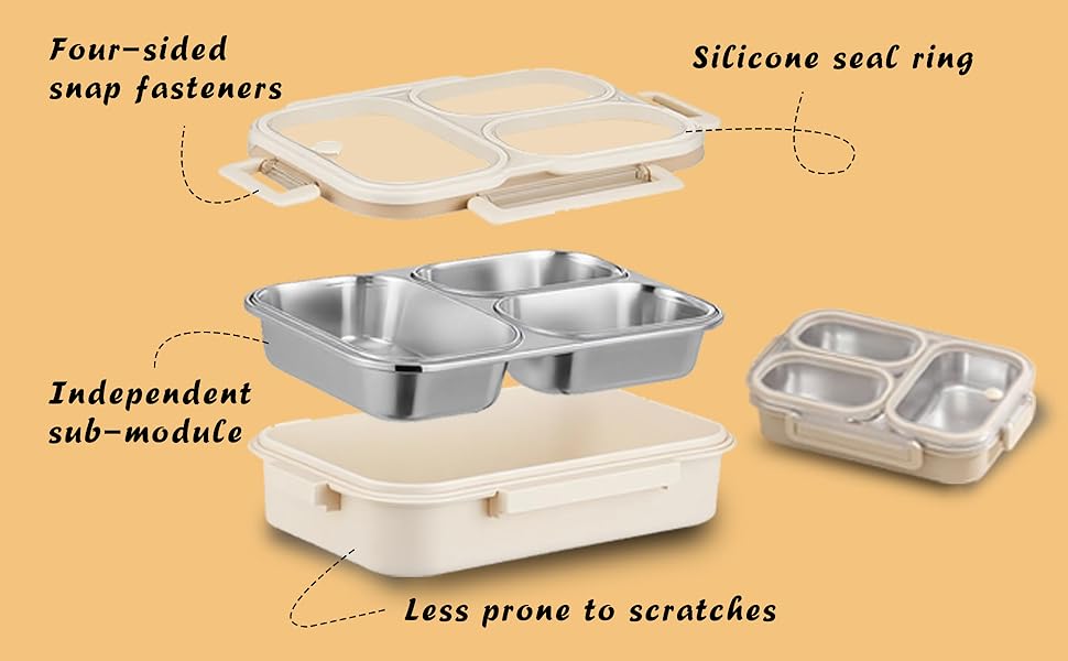 Multi-Compartment Stainless Steel Lunch Box