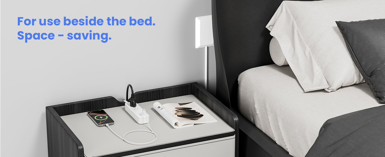 For use beside the bed Space - saving