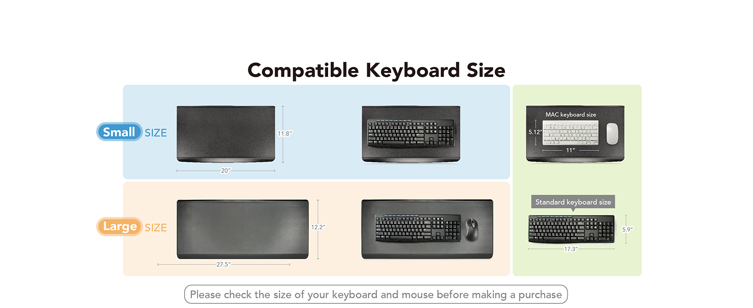 under desk keyboad tray compatible keyboard size