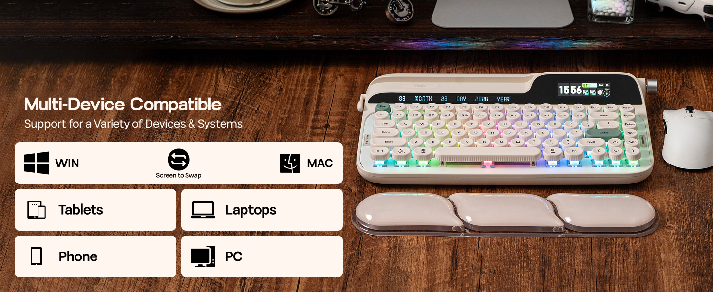 EPOMAKER Glyph Wireless Typewriter Retro Mechanical Keyboard