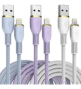 Aukelan Super Soft iPhone Charger 3Pack 6.6FT Tangle Free Lightning Cable Fast Charging iPhone Ch...