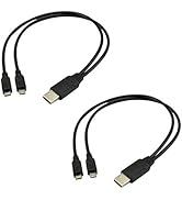 UCEC Micro USB Cable, Dual Micro USB Charging Cable USB to Micro USB Splitter Adapter Android Cha...