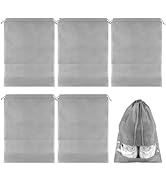 COIDEA Shoe Bags for Travel, 5 Pcs Large Gray Travel Shoe Bags for Packing, Non-Woven Drawstring ...