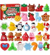 VISCOO 30 Pack Christmas Squishy Toys Squishies, Mochi Squishy Party Favors for Kids,Christmas To...