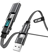 Haiteron 4 in 1 Charging Cable 3FT,240W USB C to USB C Cable Fast Charging Flat Braided iPhone Ch...