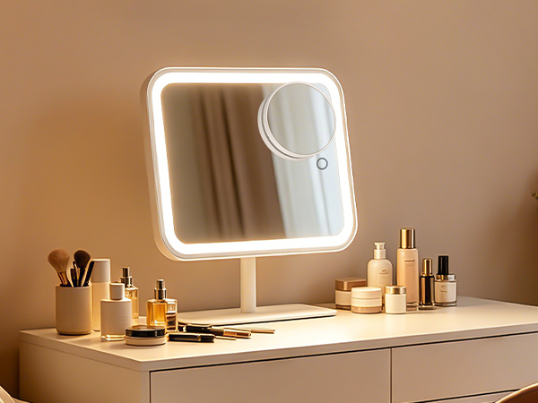 rechargeable vanity mirror with lights