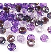 Craftdady 50Pcs Large Hole European Beads Glass Faceted Crystal Bead AB Color Rondelle Loose Bead...