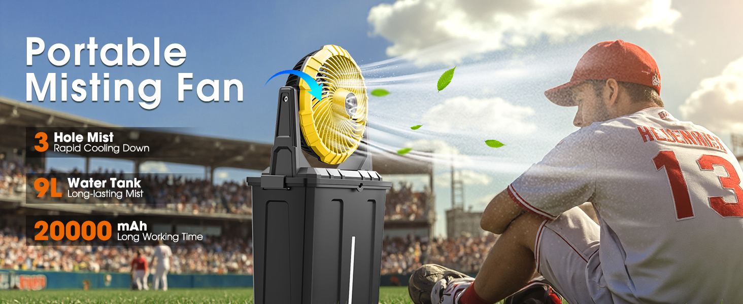 Portable misting fan