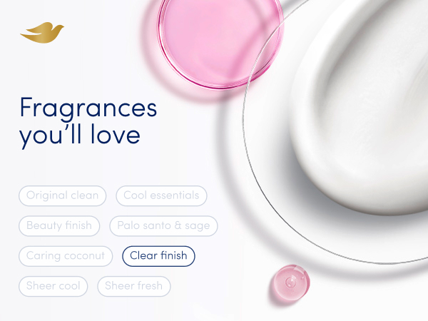 Lilac drops &amp; round glass on top of cream next to text that reads: Fragrance you'll love.