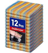 Wangjinpeng 12 Pcs Non-Scratch Multipurpose Steel Wire Dishcloths - Reusable Quick-Dry Odor-Free ...