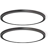 WKONCLDY 4700lm LED Flush Mount Ceiling Light, Super Slim 16 inch LED Ceiling Light, 5000K LED Ce...